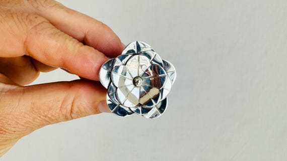Taxco Silver Flower Ring. Adjustable Sterling Sil… - image 4