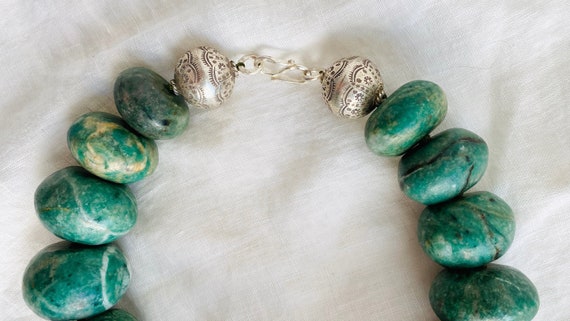 Mayan Guatemalita Jade Graduated Choker Necklace.… - image 7