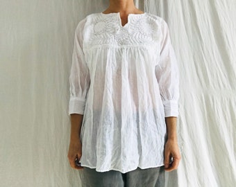 Hand-Embroidered Chamula Blouse. All Cotton.