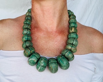 Mayan Guatemalita Jade Graduated Choker Necklace. Guatemalan.