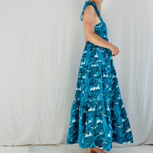 Fantastic Block Print Maxi Dress. Banana Leaf Print imagem 3