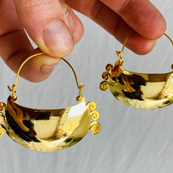 Karen Hill Tribe Earrings. Hoop. 24kt Gold Plated. Vermeil