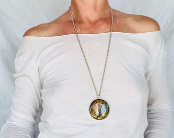 Labradorite Pendant Necklace. Heavy Sterling Silver Chain. 2716