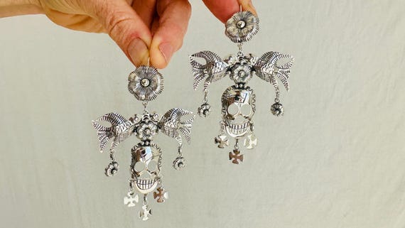 Sterling Silver Calavera Earrings Sterling Silver Calavera Earrings