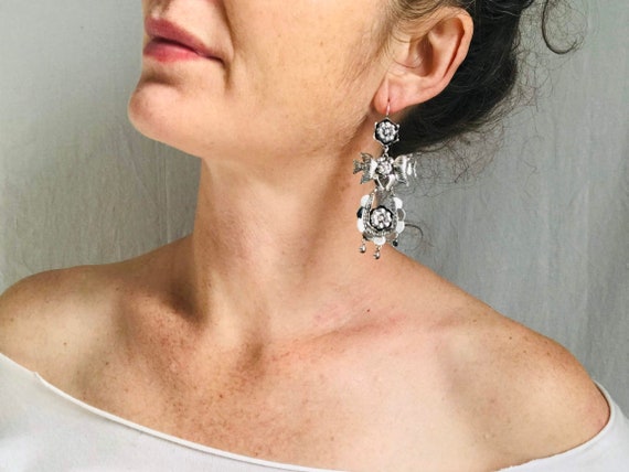 Taxco Silver Bird Earrings. Sterling Silver. Mexi… - image 6