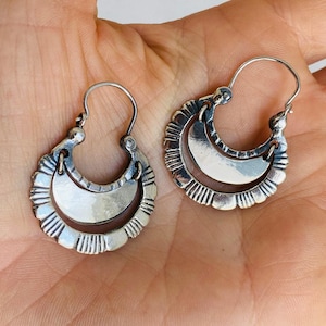 Aretes de aro oaxaqueños. Arracadas. Plata esterlina. México. Frida Kahlo. 2113
