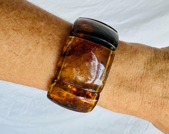 Amber Beaded Bracelet. Cuff. Mexican Amber. Chunky. Unisex 2863