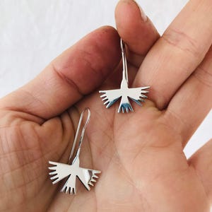 Taxco Silver Earrings. Nazca Hummingbirds.