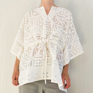 Indian Cut-Work Kaftan. Cotton Caftan.