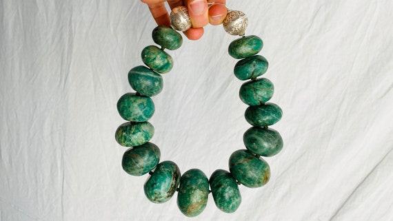 Mayan Guatemalita Jade Graduated Choker Necklace.… - image 5