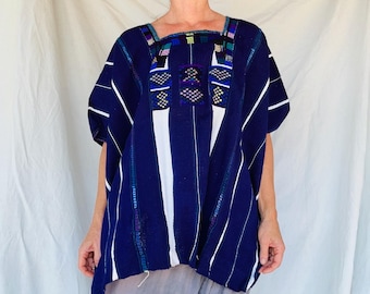 Vintage Oxchuc Mexican Huipil. Vibrant Mayan Textile.