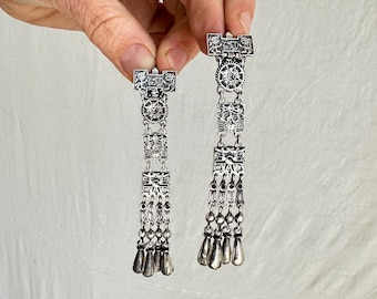 Oaxacan Monte Alban Reproduction Earrings. Sterling Silver. Mexico. Frida Kahlo. 0640