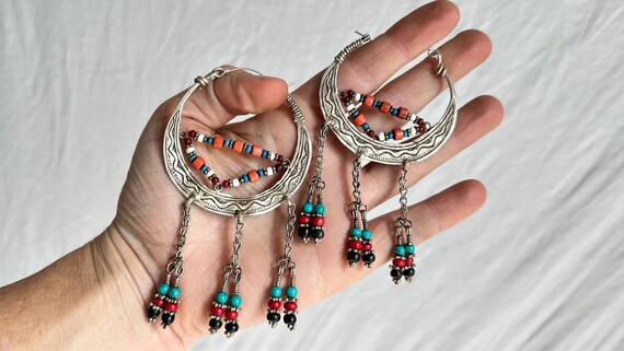 Vintage Uzbek Bukhara Silver Earrings. 1154. Rare! - image 2