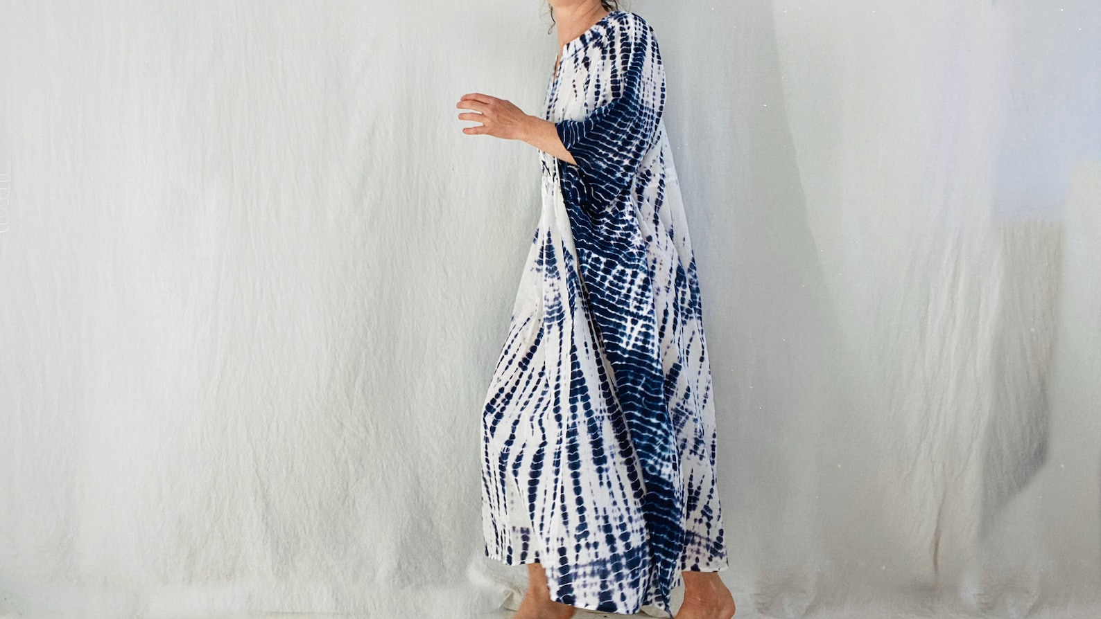Icarus Indigo Shibori Maxi Kaftan main image 0