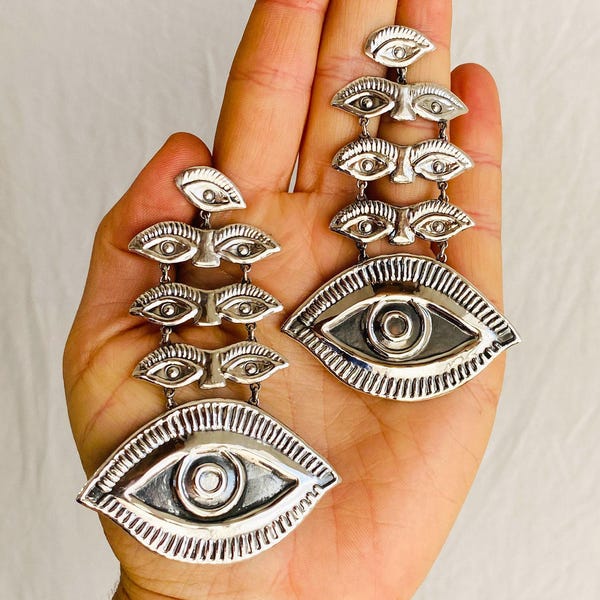 Milagro Silver Earrings. Taxco. Mexico. Sterling Silver. Artist Maria Belén. 0229
