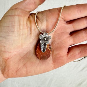 Picasso Jasper Pendant on a Liquid Silver Necklace. Sterling Silver. 2351