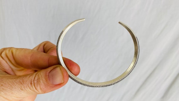 Trio of Three Silver Bangles from the Karen Hill … - image 7