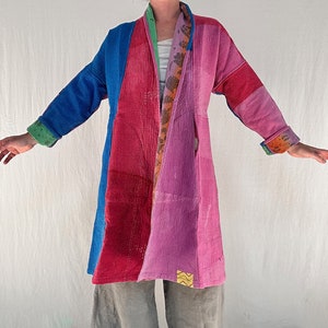 Vintage Kantha Color Block Coat. image 4