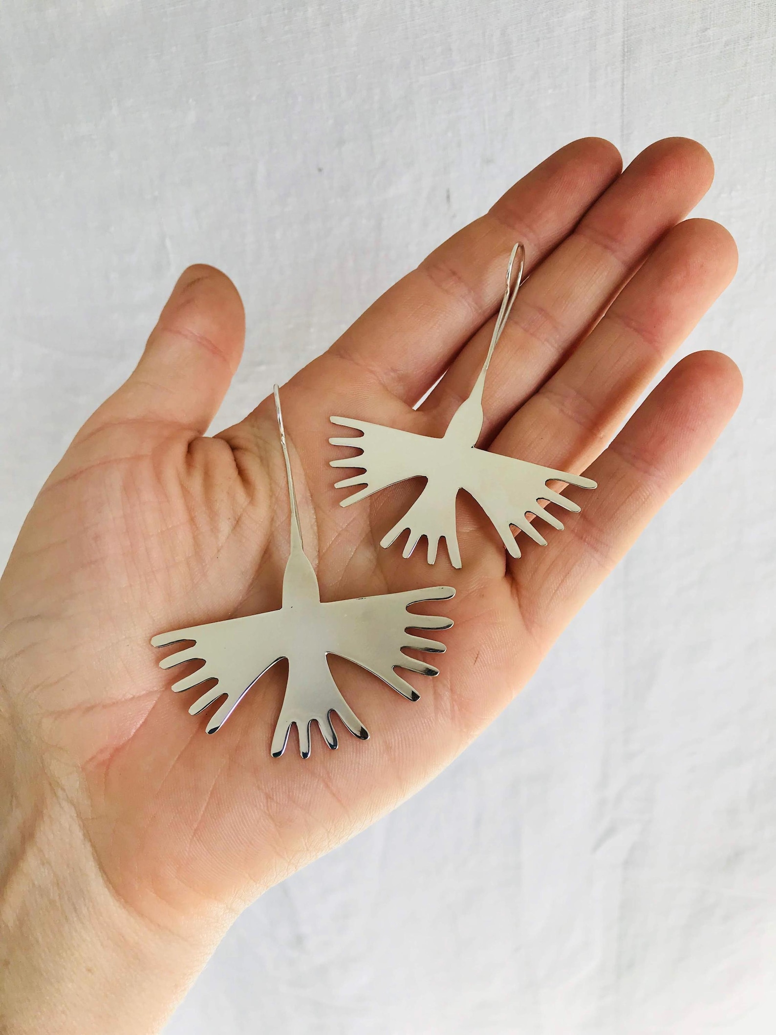 Taxco Silver Earrings. Nazca Hummingbirds. 2097