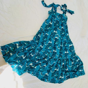 Fantastic Block Print Maxi Dress. Banana Leaf Print imagem 5