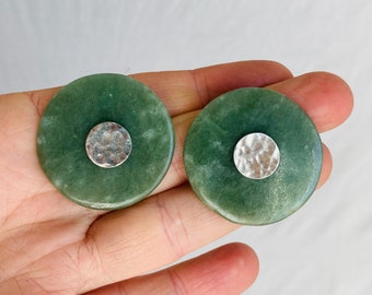 Imperial Jade Earrings. Guatemalan Jade & Sterling Silver. 0316