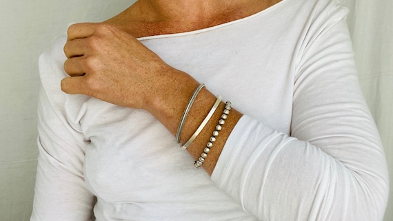Trio of Three Silver Bangles from the Karen Hill … - image 1