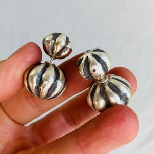 Silver Barbell Earrings. Thailand. 0133