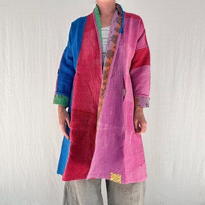 Vintage Kantha Color Block Coat. image 5
