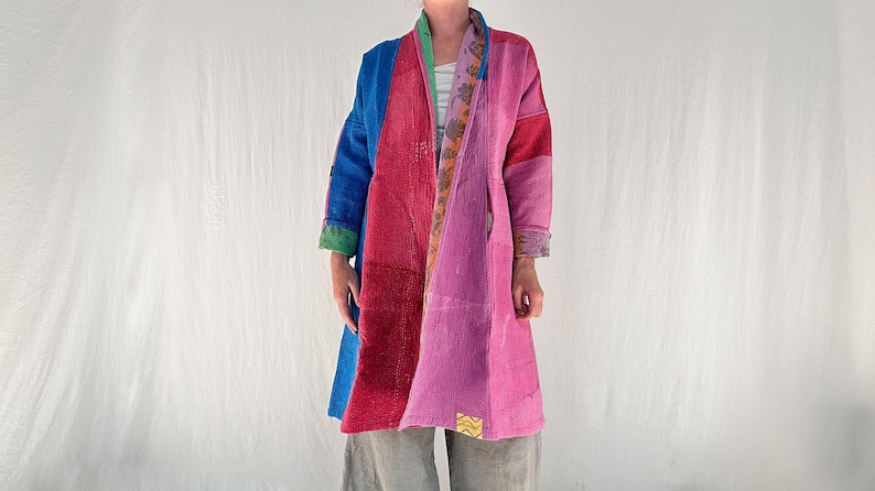 Vintage Kantha Color Block Coat. image 5