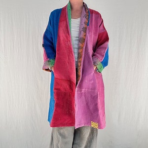 Vintage Kantha Color Block Coat. image 1