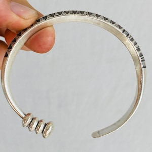 Fine Silver Bangle from the Karen Hill Tribe. Stamped 0281