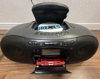 Victor RC-Q7 Portable Stereo Boombox – CD/Cassette/Radio – Fully Tested