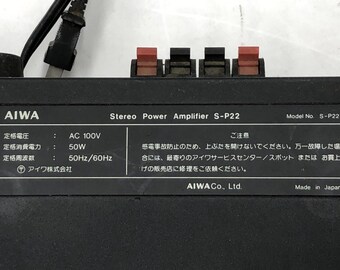 Buy Vintage Aiwa S-P22 DC Stereo Power Amplifier Tested Works