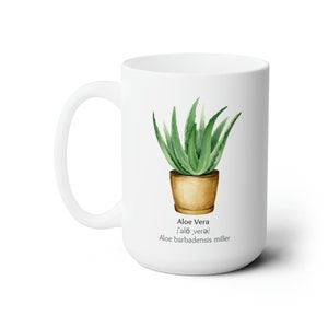 Plant-themed coffee mug, Succulent coffee cup, Coffee Mug, Plant Lover,  Aloe Vera, Gift, Mother&#39;s Day,  Plants, Minimalist Design