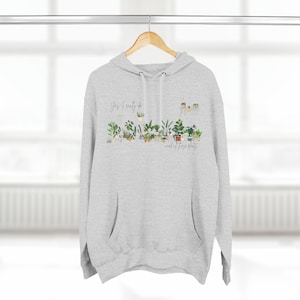 Fleece Hoodie, plant themed gift, Plant Lover, Gardener Gift, Unisex Hoodie, Gardening, Nature Lover,  Botanist, Horticulture, houseplants,