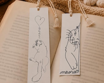 Sleepy Kitty Outline Art Printable 2 Bookmark set