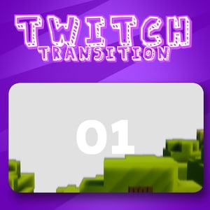 May include: A white screen with the number 01 in large white font. The screen is surrounded by a green, pixelated landscape.