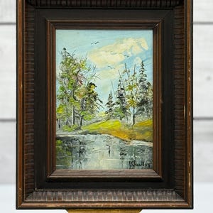 Vintage Framed Landscape Oil Painting by Artist John Edmund Strandberg