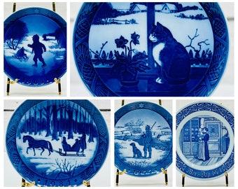 Collectible Blue and White Year Plate: Royal Copenhagen, Rorstrand Wall Decor