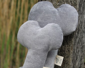 Dog Toy • Corduroy Bone • Grey