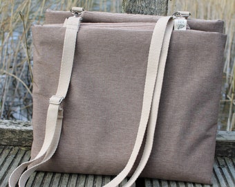 Dog travel blanket • Blanket to take with you • Foldable dog blanket • Brown taupe • Softshell