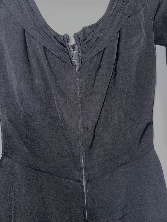 Ceil Chapman 1950s Prestine Black Draped Dress - image 6