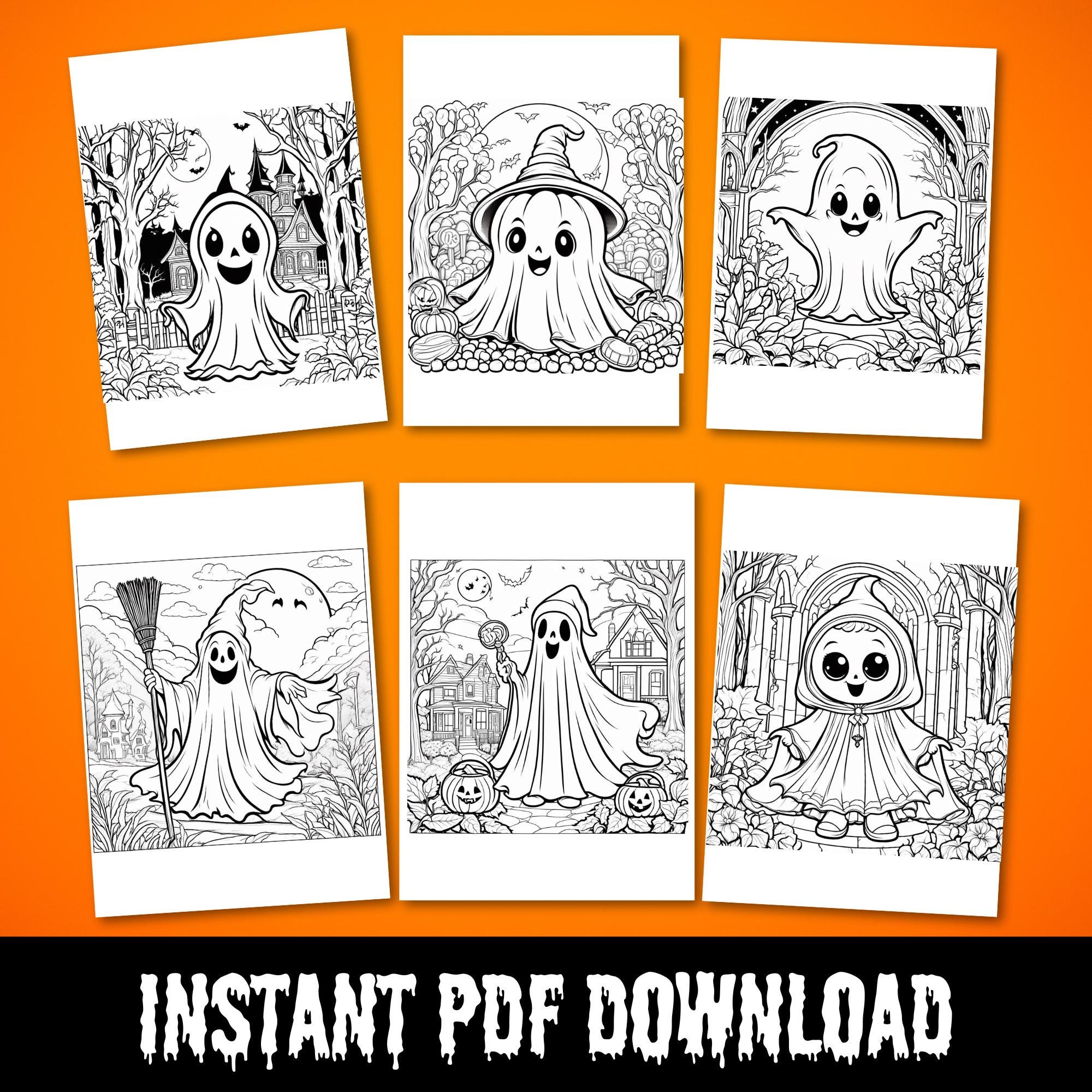 Cute Halloween Ghost Coloring Pages, Halloween Coloring Pages ...