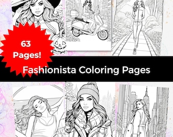 NUEVAS páginas para colorear de Fashionista, libro para colorear de Fashionista, dibujos para colorear imprimibles, hojas para colorear, Procreate, libro para colorear para adultos, actividades para niñas