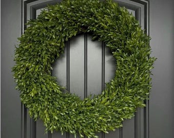 Realistic Boxwood Wreath: Three Sizes Available