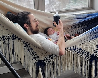 Handmade Authentic Colombian Hammock: elegant for Indoor or Outdoor Use, Hammock made with quality materials