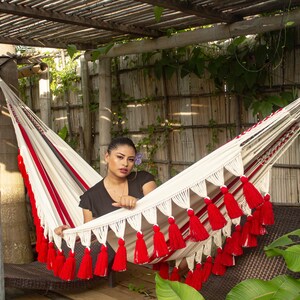 High Quality artisan hammock, beautiful home decor, Luxury Hammock, indoor and outdoor furniture, Indigenous made, office chair, durable image 2