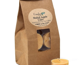 Mulled Apple Cider, Soy Tea Light 12-Pack