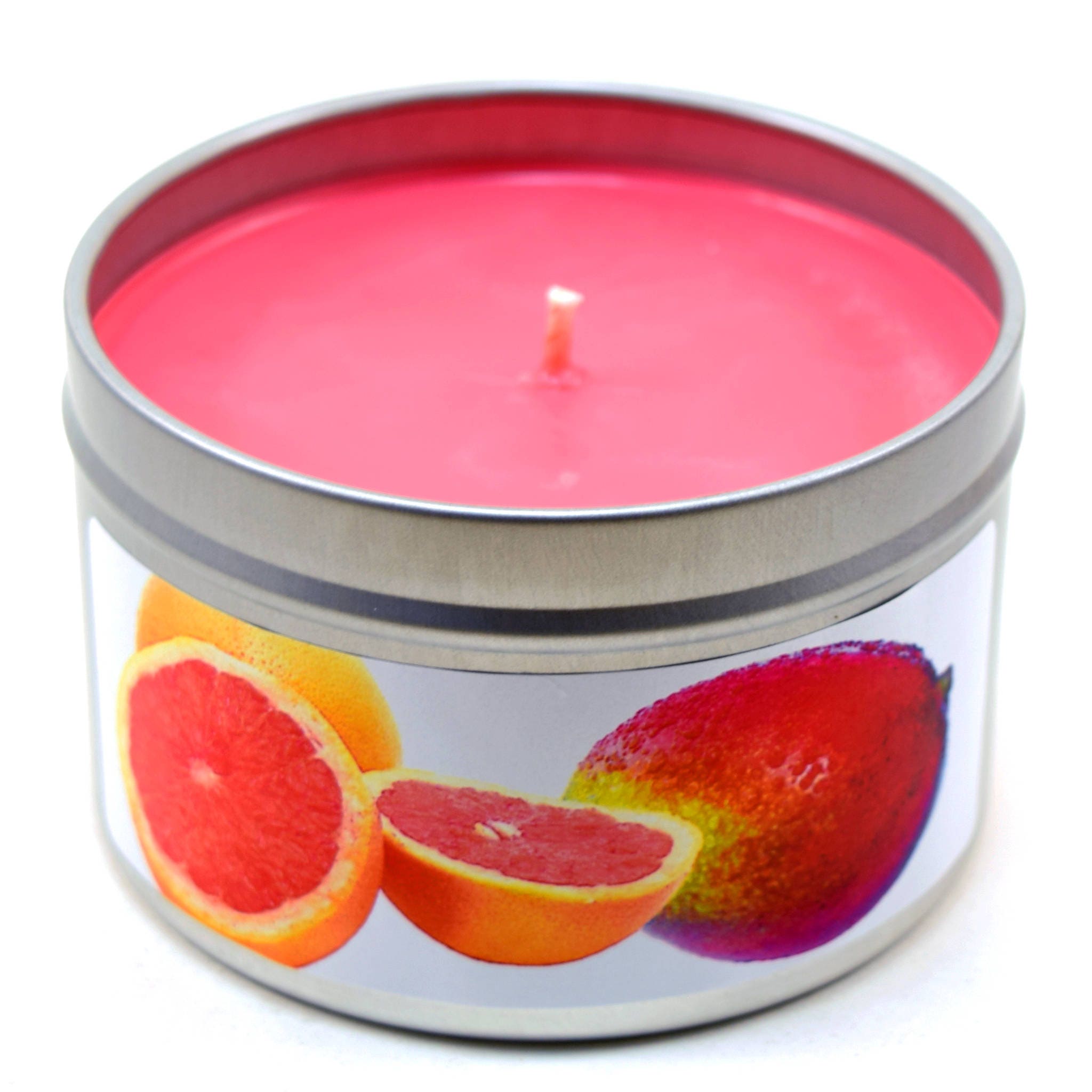 Pink Grapefruit Mango Soy Candle by Candeo Candle 6 oz size Etsy