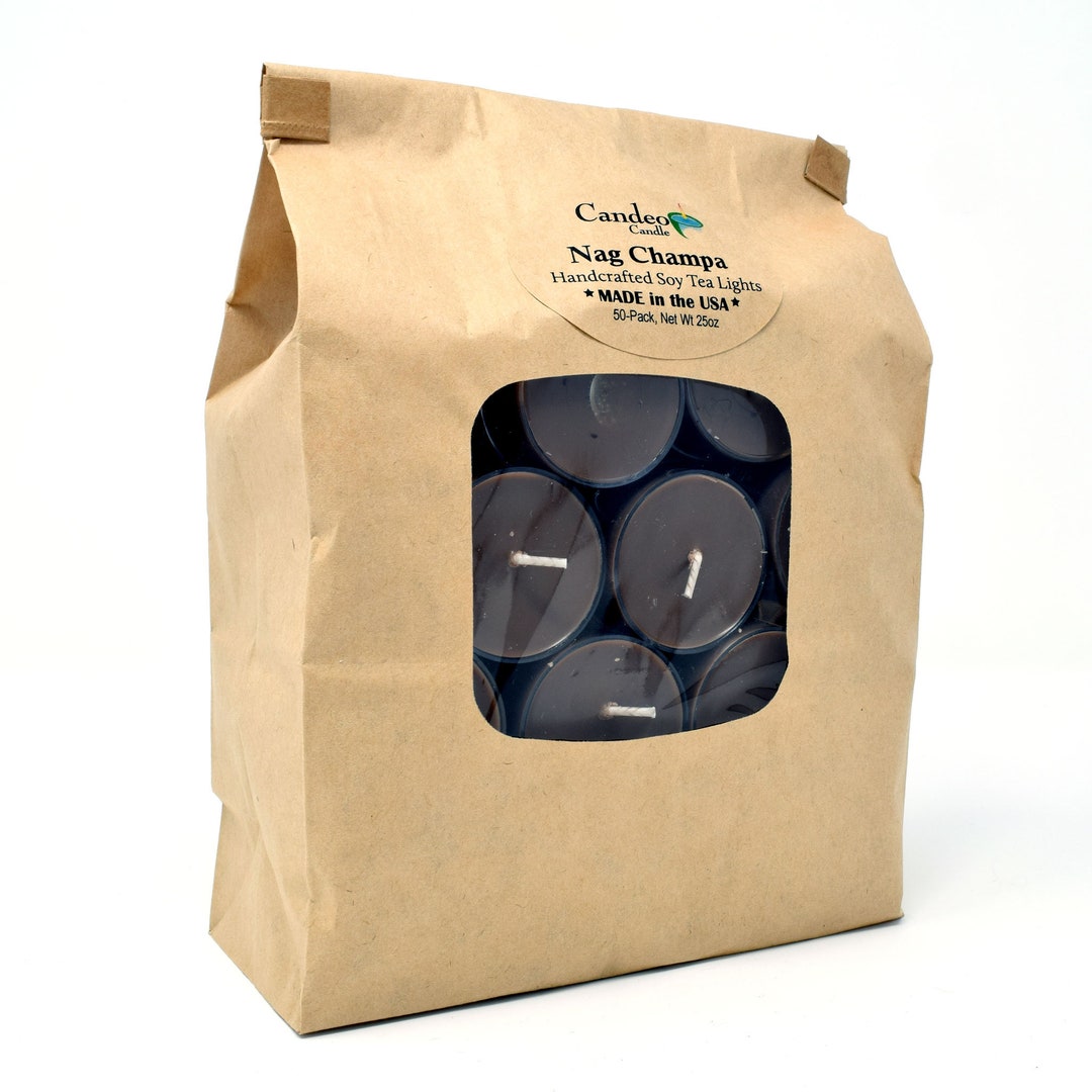 Bulk Scented Tealights, Soy Candles, Nag Champa Scented, 50pack